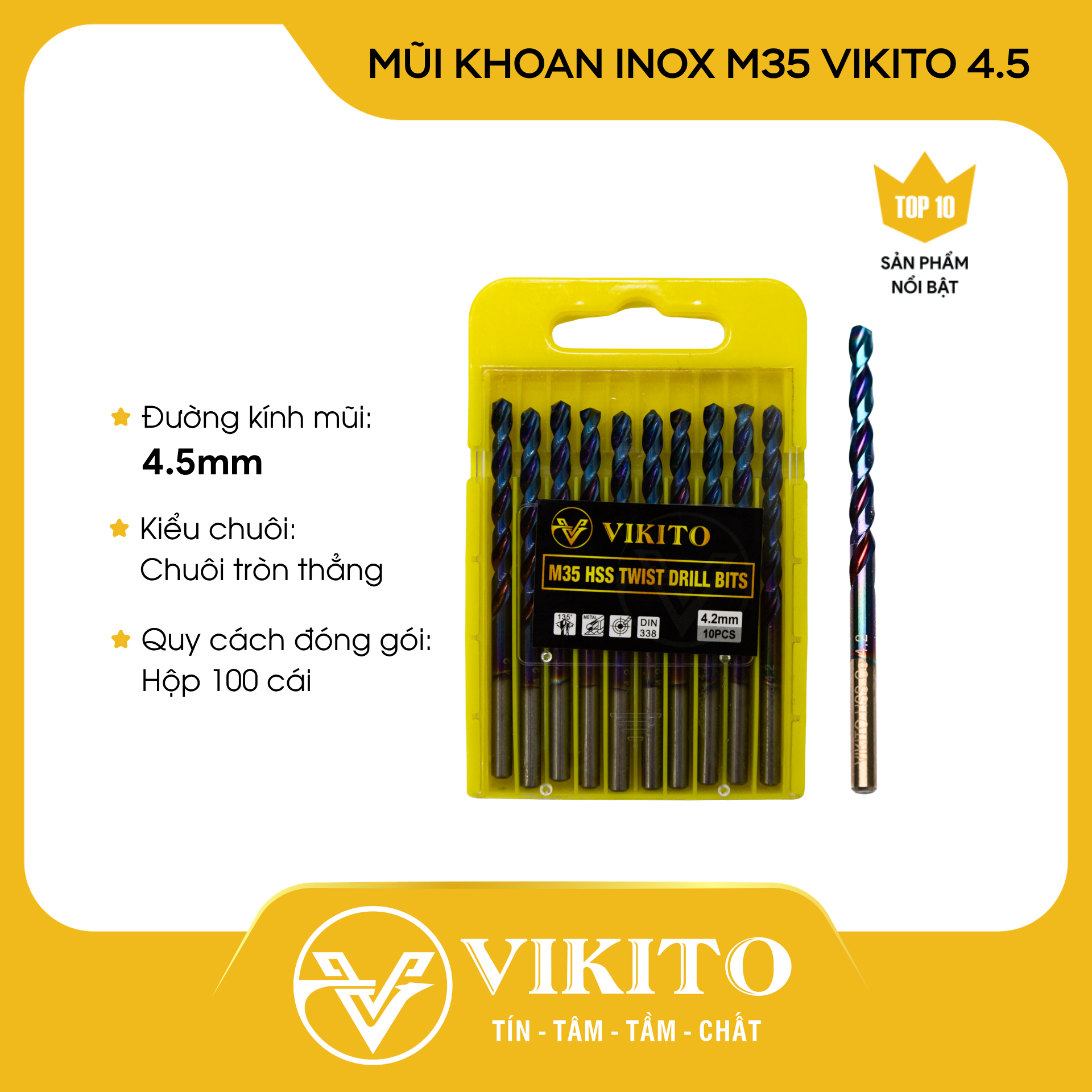 Mũi khoan inox M35 VIKITO 4.5